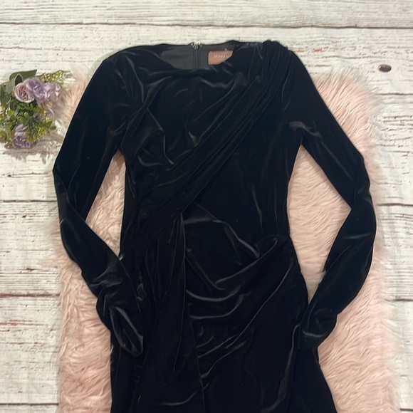 Jessakae Noor Velvet Black Draped Dress - Picture 8 of 9